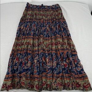 Huntington Ridge Skirt Wm Medium Bohemian Floral Maxi Drawstring Flowy 90s Y2K
